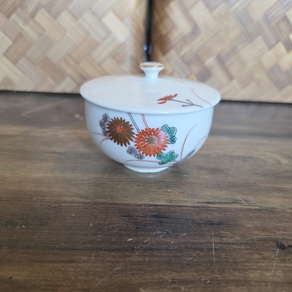 Fukagawa Seiji Koransha Chawanmushi/Kumidashi Cup Lidded Hand Painted Japanese